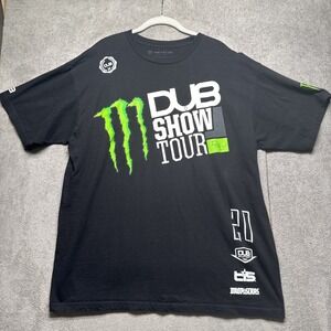 Monster Energy Dub Show Tour Graphic T-Shirt Black Event Merch Men's XL